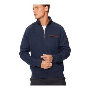 Bugatti Regular Fit Quarter Zip Pullover Sweatshirt Preppy Casual Men's L